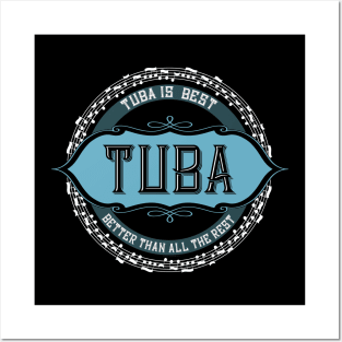 Tuba Is Best White Music Notes Circle Posters and Art